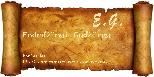 Endrényi György névjegykártya